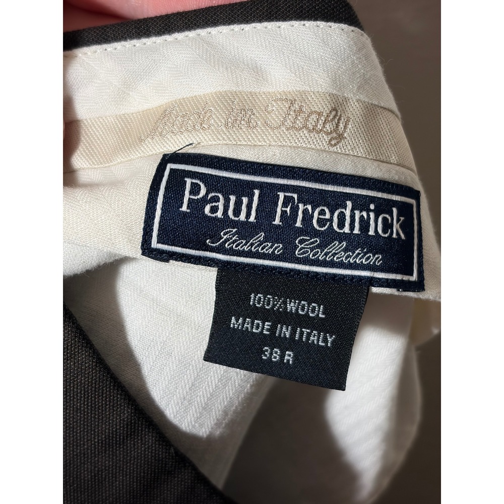 Paul Fredrick Italian Collection Mens 38R 100% Wool Pleated Cuffed Dress Pants